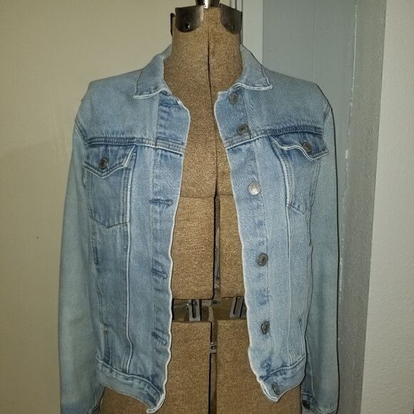 Glamorous denim jacket xs with flower design on back - Picture 2 of 16